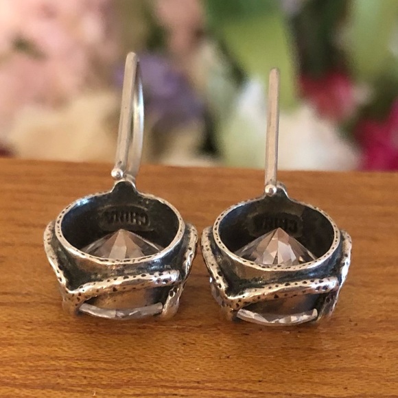 Vintage Silpada Sterling Silver Cubic Zirconia Center Stage Earrings W1863 - Picture 15 of 16